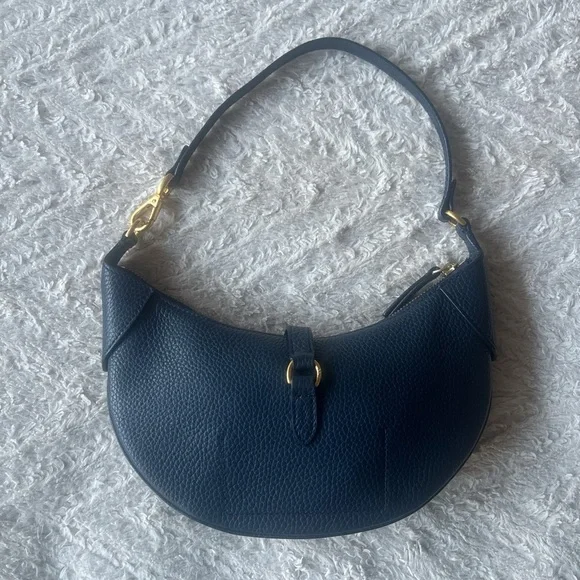 Ralph Lauren Polo Leather Mini Shoulder Bag Navy Blue Marine ID Bag - Picture 7 of 10